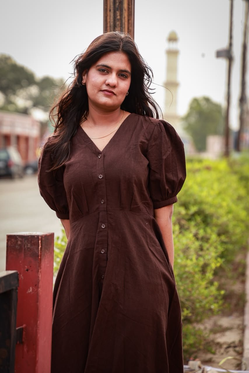 Premium linen casual dress view 3